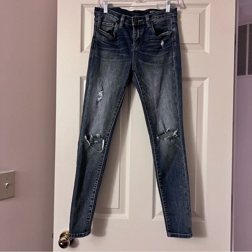 Blank NYC Dark Wash Distressed Skinny Jeans